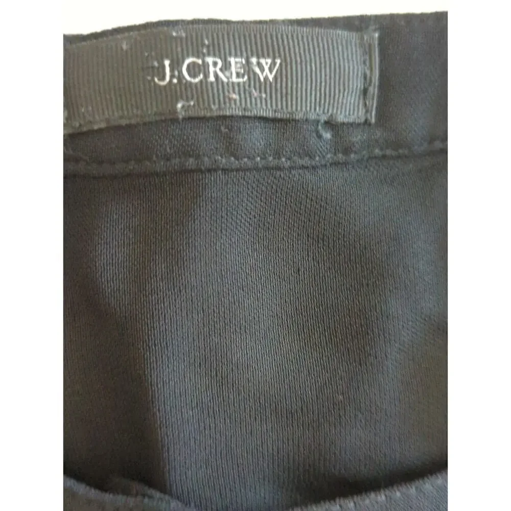 J. Crew‎ Black Viscose Long Sleeve Half Button Long Sleeve Shirt Women's Small